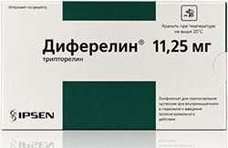 Диферелин 11,25мг 1 шт. лиофилизат для приготовления суспензии для внутримышечного введения пролонгированного действия Диферелин 11,25мг 1 шт. лиофилизат для приготовления суспензии для внутримышечного введения пролонгированного действия