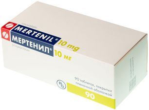 Мертенил 10мг 90 шт. таблетки покрытые пленочной оболочкой Мертенил 10мг 90 шт. таблетки покрытые пленочной оболочкой