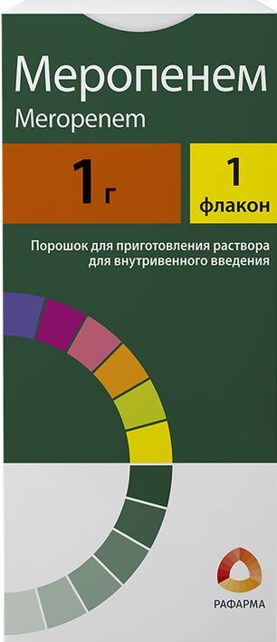 Меропенем 1г 1 шт. порошок для приготовления раствора для внутривенного введения Меропенем 1г 1 шт. порошок для приготовления раствора для внутривенного введения