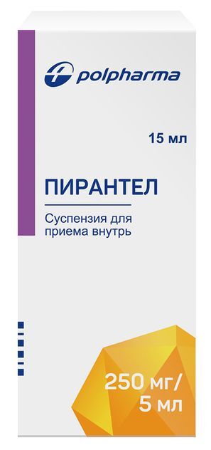 Пирантел 250мг/5мл 15мл суспензия для приема внутрь Пирантел 250мг/5мл 15мл суспензия для приема внутрь