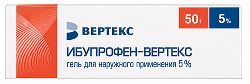 Ибупрофен-Вертекс 5% 50г гель для наружного применения Ибупрофен-Вертекс 5% 50г гель для наружного применения