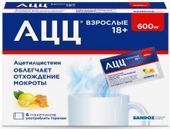 Ацц 600мг 3г 6 шт. порошок для приготовления раствора для приема внутрь мед/лимон Ацц 600мг 3г 6 шт. порошок для приготовления раствора для приема внутрь мед/лимон