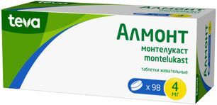 Алмонт 4мг 98 шт. таблетки покрытые пленочной оболочкой Алмонт 4мг 98 шт. таблетки покрытые пленочной оболочкой