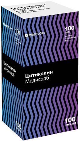 Цитиколин медисорб 100мг/мл 100мл раствор для приема внутрь