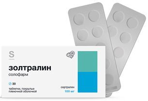 Золтралин солофарм 100мг 30 шт. таблетки покрытые пленочной оболочкой Золтралин солофарм 100мг 30 шт. таблетки покрытые пленочной оболочкой