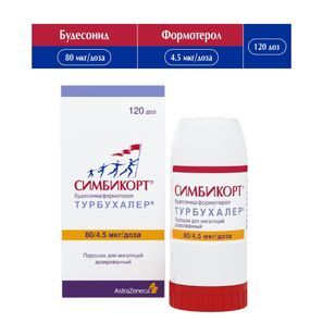 Симбикорт Турбухалер 80мкг/4,5мкг 120доз порошок для ингаляций дозированный Симбикорт Турбухалер 80мкг/4,5мкг 120доз порошок для ингаляций дозированный
