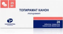 Топирамат Канон 25мг 28 шт. таблетки покрытые пленочной оболочкой