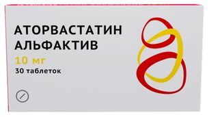 Аторвастатин альфактив 10мг 30 шт. таблетки покрытые пленочной оболочкой Аторвастатин альфактив 10мг 30 шт. таблетки покрытые пленочной оболочкой