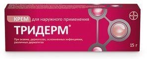 Тридерм 0,5мг/г+1мг/г+10мг/г 15г крем для наружного применения Тридерм 0,5мг/г+1мг/г+10мг/г 15г крем для наружного применения