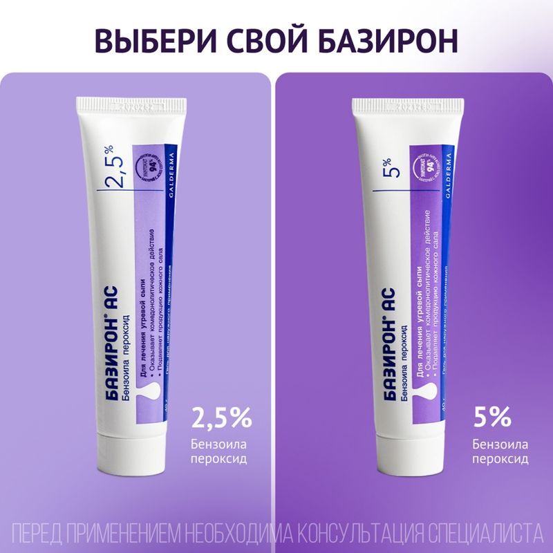 Базирон Ас 2,5% 40г гель для наружного применения, фото №8
