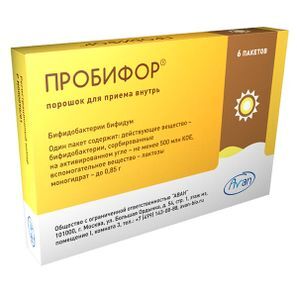 Пробифор 500млн.Кое 0,85г 6 шт. порошок для приема внутрь ПроБиоФарм Пробифор 500млн.Кое 0,85г 6 шт. порошок для приема внутрь ПроБиоФарм