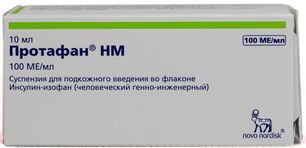 Протафан hm 100ме/мл 10мл суспензия для подкожного введения флакон Протафан hm 100ме/мл 10мл суспензия для подкожного введения флакон