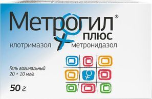 Метрогил плюс 50г гель вагинальный с аппликатором 10 шт. Метрогил плюс 50г гель вагинальный с аппликатором 10 шт.