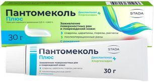 Пантомеколь плюс 5,25%+0,802% 30г крем для наружного применения Пантомеколь плюс 5,25%+0,802% 30г крем для наружного применения