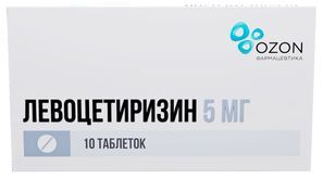 Левоцетиризин 5мг 10 шт. таблетки покрытые пленочной оболочкой