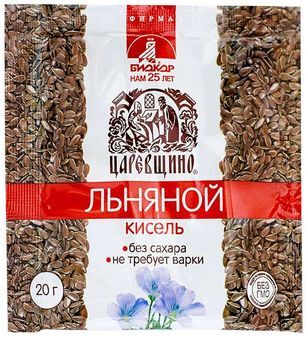 Царевщино кисель Льняной без сахара 20г Биокор Царевщино кисель Льняной без сахара 20г Биокор