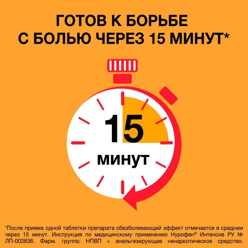 Нурофен Интенсив 200мг+500мг 6 шт. таблетки покрытые пленочной оболочкой ., фото №2