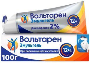 Вольтарен Эмульгель 2% 100г гель для наружного применения при боли в суставах туба с треуг.крышкой Вольтарен Эмульгель 2% 100г гель для наружного применения при боли в суставах туба с треуг.крышкой