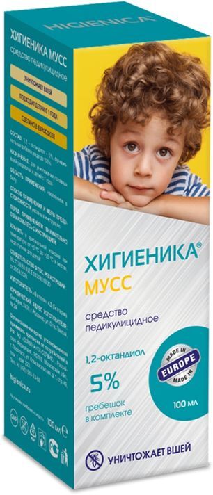 Хигиеника мусс средство педикулицидное 100мл Хигиеника мусс средство педикулицидное 100мл