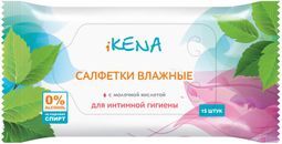 Икена салфетки влажные для интимной гигиены с молочной кислотой 15 шт.