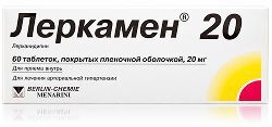 Леркамен 20мг 60 шт. таблетки покрытые пленочной оболочкой