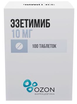 Эзетимиб 10мг 100 шт. таблетки
