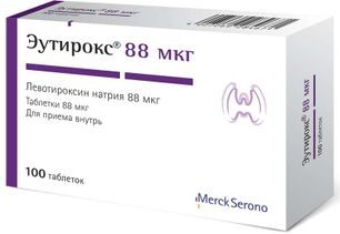 Эутирокс 88мкг 100 шт. таблетки