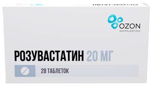 Розувастатин 20мг 28 шт. таблетки покрытые пленочной оболочкой Озон Розувастатин 20мг 28 шт. таблетки покрытые пленочной оболочкой Озон